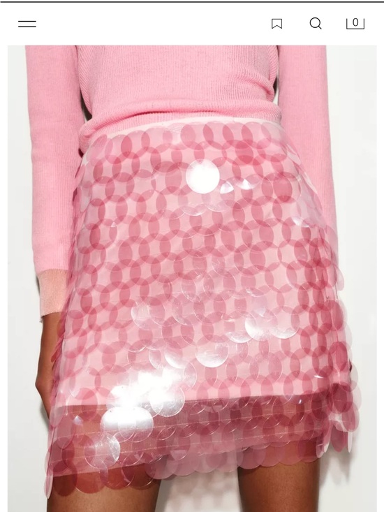 Zara Dresses & Skirts - Zara Pink Sequin Disc Mini Skirt